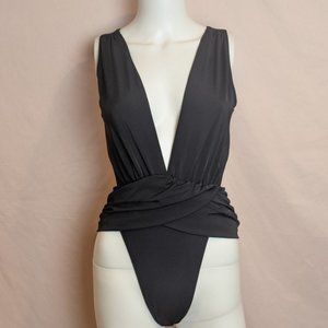 OYE Swimwear Doris Black Swimsuit (Small) Sexy Open Back One Piece